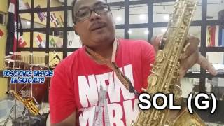 TUTORIAL EN SAXO ALTO NOTAS BASICAS SOSTENIDOS  Y BEMOLES b [upl. by Drofliw]