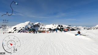 5K Skiing Villars Blue Route Chaux Ronde to Roc d’Orsay Vaud Switzerland GoPro HERO9 Wide GPS [upl. by Llebana]