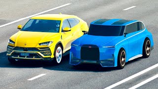 Bugatti SUV Spartacus Concept vs Lamborghini Urus  Drag Race 20 KM [upl. by Hazlett]