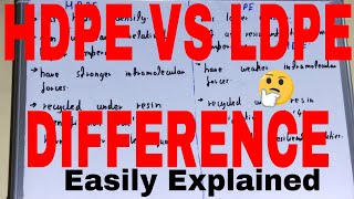 hdpe vs ldpedifference between hdpe and ldpehdpe and ldpe differenceldpe and hdpe difference [upl. by Aurel]