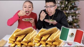 Mexican tamales Mukbang  YesHipolito [upl. by Okun]