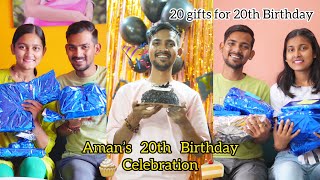 Aman 20th Birthday Celebration  20 gifts for 20th Birthday [upl. by Aiyekal]