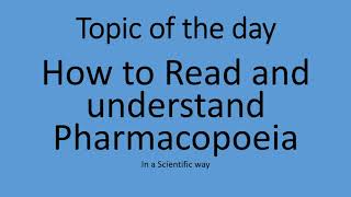 How to read Pharmacopoeia an insight [upl. by Adyht]