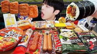 ASMR MUKBANG  편의점 직접 만든 불닭볶음면 짜파게티 김밥 디저트 먹방 amp 레시피 FIRE NOODLES HOTDOG EATING [upl. by Christy]