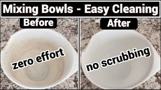 Mixing bowls easy cleaning  no scrubbing  Melamine Tupperware Plastic bowls easy cleaning [upl. by Venezia578]