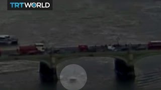 Video shows the moment the London attack begins woman seen falling into the Thames [upl. by Ahsenor341]