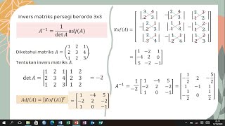 Matematika Kelas 11  Determinan dan Invers Matriks Ordo 3x3 [upl. by Assecnirp]