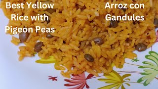 How to cook Arroz con Gandules Yellow Rice with Pigeon Peas Puerto Rican Rice [upl. by Archer]