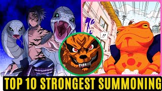 NARUTO Top 10 Strongest Summoning Jutsu In Naruto Ranked [upl. by Swarts]