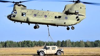 Army Soldiers Sling Load Op With CH47 Chinook [upl. by Ayel]