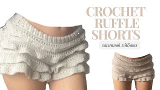 Crochet Ruffle Shorts Tutorial  beginner friendly [upl. by Nirihs]