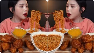 Noodles BIG Bites ASMR Mukbang 먹방 shorts [upl. by Lutero]