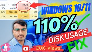 🔥✅100 SOLVED DISK USAGE Windows 1011 FIX Easy Tutorial😯😱🖥️💻 [upl. by Diao]