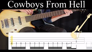 Cowboys From Hell Pantera  BASS ONLY Bass Cover With Tabs [upl. by Enaitsirhc]