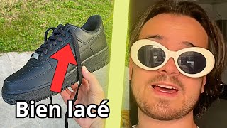 Comment bien lacer vos paires de Air Foce 1 👟 notmyflex [upl. by Saddler]