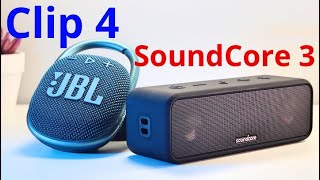 JBL Clip 4 vs Anker Soundcore 3  Sound Battle [upl. by Nosle923]