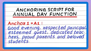 ANCHORING SCRIPT FOR ANNUAL FUNCTION  ANNUAL SCRIPT FOR ANNUAL FUNCTION IN SCHOOL  IN ENGLISH [upl. by Perry769]