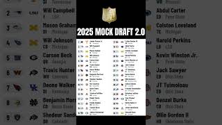 2025 MOCK DRAT 20 nfldraft footballshorts collegefootball [upl. by Huppert]