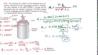 MECÁNICA DE FLUIDOS cálculo de viscosidad por cilindros concéntricos [upl. by Dahsraf]