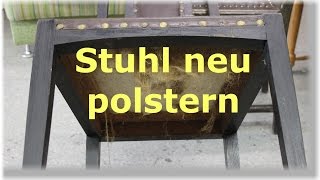 einen Stuhl mit Leder neu beziehen  polstern  restaurieren [upl. by Elem]