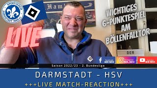 🔴LIVE Darmstadt  HSV 11  Topspiel der 2 Liga 6Punktespiel  Match Reaction [upl. by Thynne]