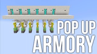 Minecraft Pop Up Armory  Hidden Armor Stands  Redstone Tutorial [upl. by Airotel]