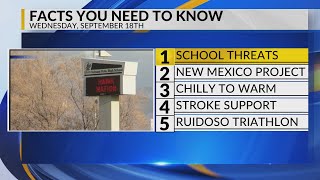 KRQE Newsfeed School threats New Mexico project Drier and breezy Stroke support Ruidoso triathl [upl. by Pejsach]