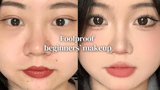 This FOOLPROOF Beginner Makeup will last you 4 YEARS of College  Step by step Tutorial by 蒲mei [upl. by Enyaw]