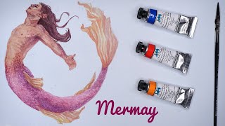 Merman for Mermay  Michael Harding Watercolors [upl. by Ahsenhoj]