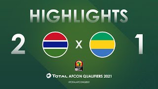 HIGHLIGHTS  Total AFCON Qualifiers 2021  Round 4  Group D Gambia 21 Gabon [upl. by Dnaltiak83]