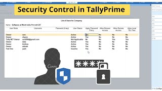 Security control in TallyPrime  User Management Passwords amp more [upl. by Anitnegra]