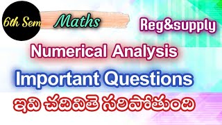 6th sem Maths  Numerical Analysis  Important Questions  degree 3rd year 6th sem Maths imp quest [upl. by Orin]