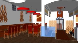 3D Interior Design of wedding hall and buffetrestaurant [upl. by Carli989]