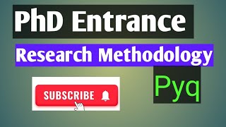 Phd entrance research methodology RESEARCH METHODOLOGY phd Pyq [upl. by Sarette283]