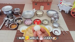 Mini Garlic🧄Curry🍛Tiny Kaarai kulambuMini cookeryTiny foodsMini curry🍛recipe [upl. by Aleel]