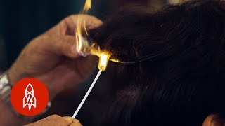 Cutting Hair with Fire The Last of the Milanese Barbers [upl. by Jeniffer]