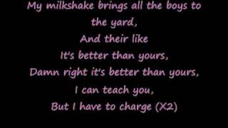 Milkshake with lyrics [upl. by Poppy]