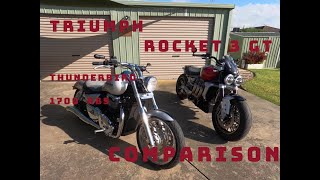 Triumph Rocket 3 GT and Thunderbird comparison [upl. by Ariew182]