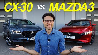 Mazda 3 vs CX30 comparison review  hatch or SUV SkyactivX inside [upl. by Oelgnaed]