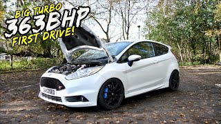 FIRST DRIVE IN MY STAGE 4 BIG TURBO 363BHP FORD FIESTA ST MAD [upl. by Llerrem41]