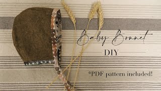 Baby Bonnet DIY  Pattern Included  Beginner Friendly [upl. by Nalat528]