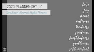 2023 Planner Set Up  Functional Minimal Digital Planner [upl. by Aikel]