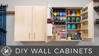 DIY Wall Cabinets with 5 Storage Options  Shop Organization [upl. by Lerim61]