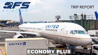 United Airlines  757 200  Economy Plus  Denver DEN to Newark EWR  TRIP REPORT [upl. by Mandle]