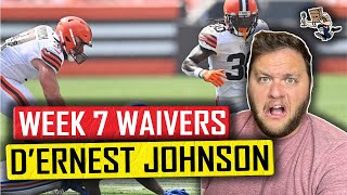 Week 7 Waiver Wire DErnest Johnson with FAAB  Fantasy Football 2021 [upl. by Emorej]