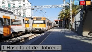 Rodalies Barcelona  LHospitalet de Llobregat R1  R3  R4  R12  Renfe 447 [upl. by Kazim352]