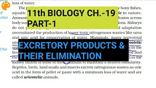 Class 11 BiologyCh19 Part1Excretory products amp their eliminationStudy with Farru [upl. by Thorny]