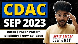 CDAC NEW Batch Announced  Sept 2023 Batch  Courses  Eligibility  CCAT Syllabus Changed ✅ [upl. by Aniram]