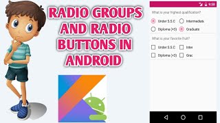 How to use Radio Buttons amp Radio Groups in Android  Radiobutton amp RadioGroup in android kotlin [upl. by Eiryt310]