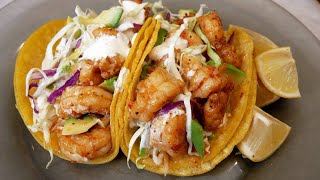 Baja Shrimp Tacos with Homemade Baja Sauce  EASY amp Delicious [upl. by Cathy]